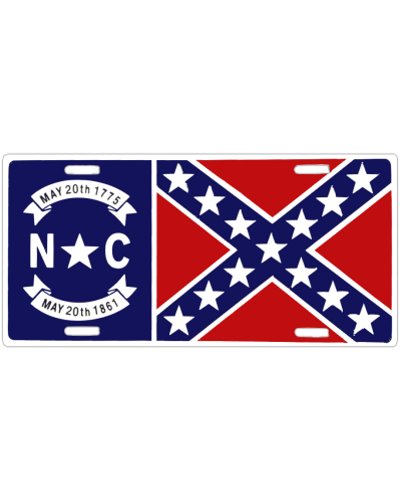 North Carolina Confederate Battle Flag car tag